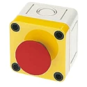 APEM A01 Series Momentary Emergency Stop Push Button Surface Mount, 16 mm Cutout, IP65 A01MMBSP3+52B+FM2+PEA01