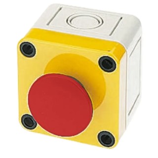 APEM A01 Series Momentary Emergency Stop Push Button Surface Mount, 16 mm Cutout, IP65 A01MMBSP3+52B+FM2+PEA01