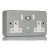 Powerbreaker PowerBreaker H 13A Dual Pole 2 Gang Passive RCD Socket with Flame Retardant Casing Surface Switched K22MPAPN