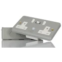 Powerbreaker PowerBreaker H 13A Dual Pole 2 Gang Passive RCD Socket with Flame Retardant Casing Surface Switched K22MPAPN