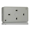 Powerbreaker PowerBreaker H 13A Dual Pole 2 Gang Passive RCD Socket with Flame Retardant Casing Surface Switched K22MPAPN