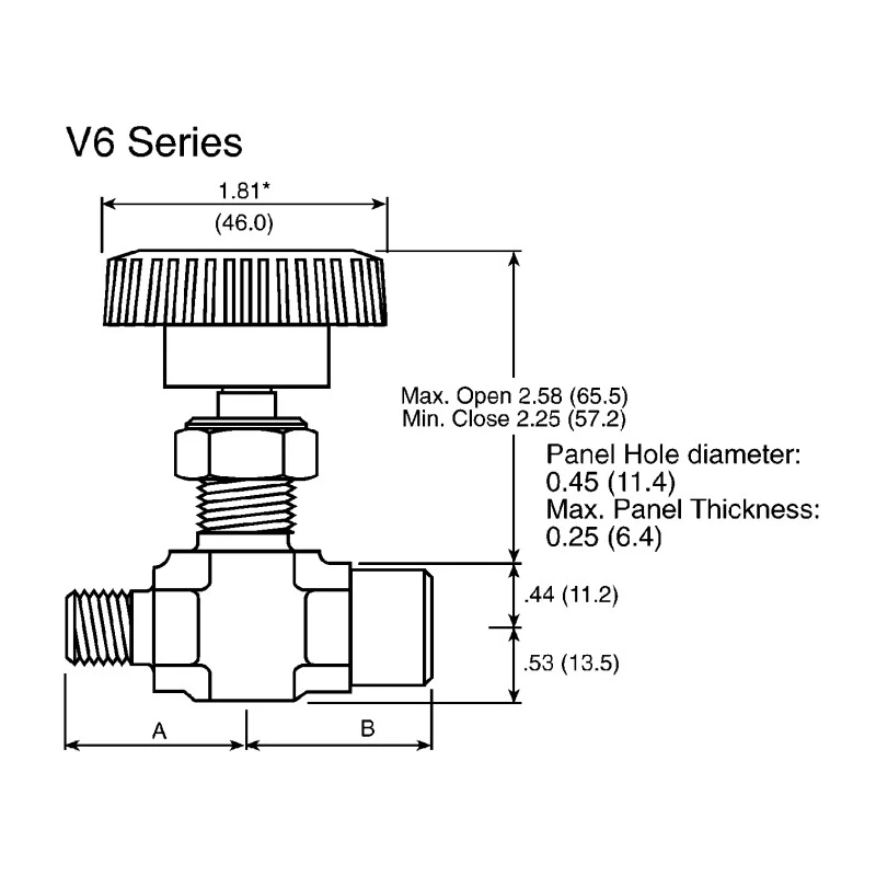 Parker Monel Alloy 400, Brass, 316 Stainless Steel Needle Valve M12A-V8LR-SS