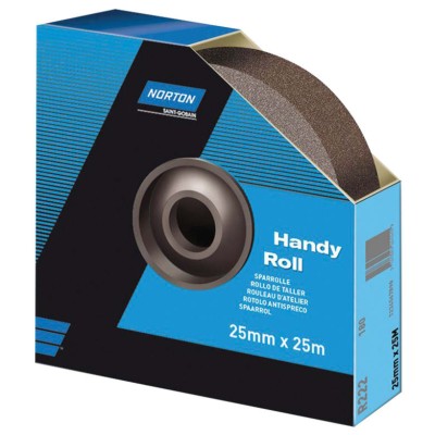 Norton Abrasive Paper P60 Grit Medium, Aluminium Oxide, 25 m Length x 38 mm Width 63642532836