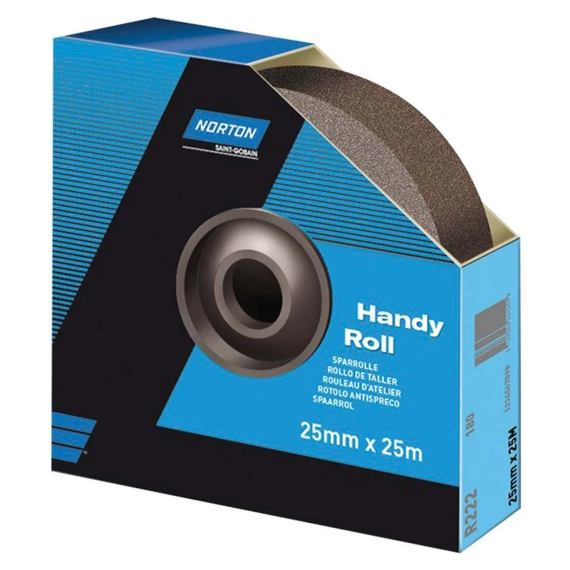 Norton Abrasive Paper P60 Grit Medium, Aluminium Oxide, 25 m Length x 38 mm Width 63642532836