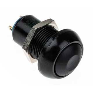 APEM IP Series Miniature Push Button Switch, Latching, Panel Mount, 13.6 mm Cutout, SPST, IP67, 250 V ac, 5A IPR1SAD2