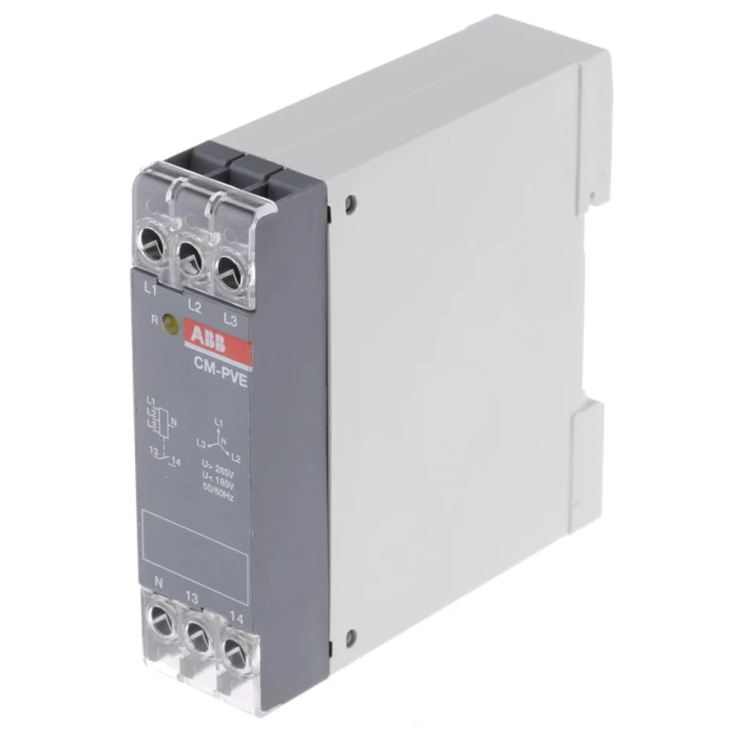 ABB Monitoring Relay, 1 and 3 Phase, SPST Contact Configuration, DIN Rail Mount, 400V Switching Voltage 1SVR550870R9400