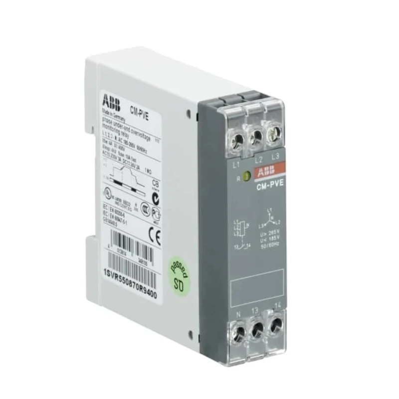 ABB Monitoring Relay, 1 and 3 Phase, SPST Contact Configuration, DIN Rail Mount, 400V Switching Voltage 1SVR550870R9400