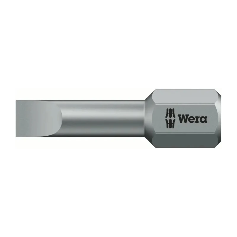 Wera Screwdriver Bit, Hex Drive, 25 mm Overall Length, 8 mm Blade Width, 1.6 mm Blade Thickness 05056240001