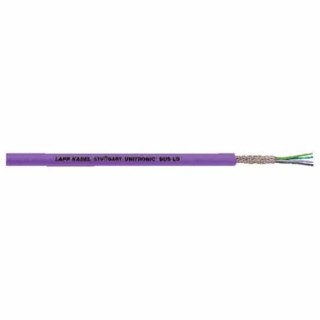 Lapp UNITRONIC BUS LD Data Cable, 2 Cores, 0.22 mm² CSA 24 AWG, Screened, 100 m, Purple Polyethylene Sheath 2170204
