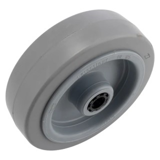 Tente Grey Rubber Trolley Wheel 125mm Diameter 40mm Width 250 kg Load Capacity Polyamide Hub Roller UFR125x40-12LM58 Grey