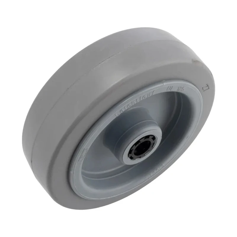 Tente Grey Rubber Trolley Wheel 125mm Diameter 40mm Width 250 kg Load Capacity Polyamide Hub Roller UFR125x40-12LM58 Grey