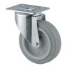 Tente Swivel Castor, 400 kg Load Capacity, 200 mm Rubber Wheel, 240 mm Overall Height, Roller Bearing Hub 3670UFX200P63