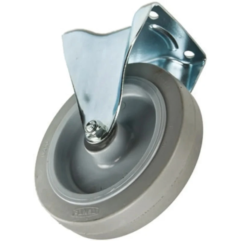 Tente Fixed Castor, 400 kg Load Capacity, 200 mm Wheel Diameter, Passivated Zinc Plated Pressed Steel Frame 900318
