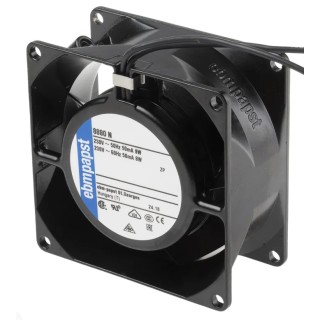 ebm-papst 8000 N Series Axial Fan, 230V AC, 9W, 30 m³/h Airflow, IP65 Protection, 80x80x38 mm 