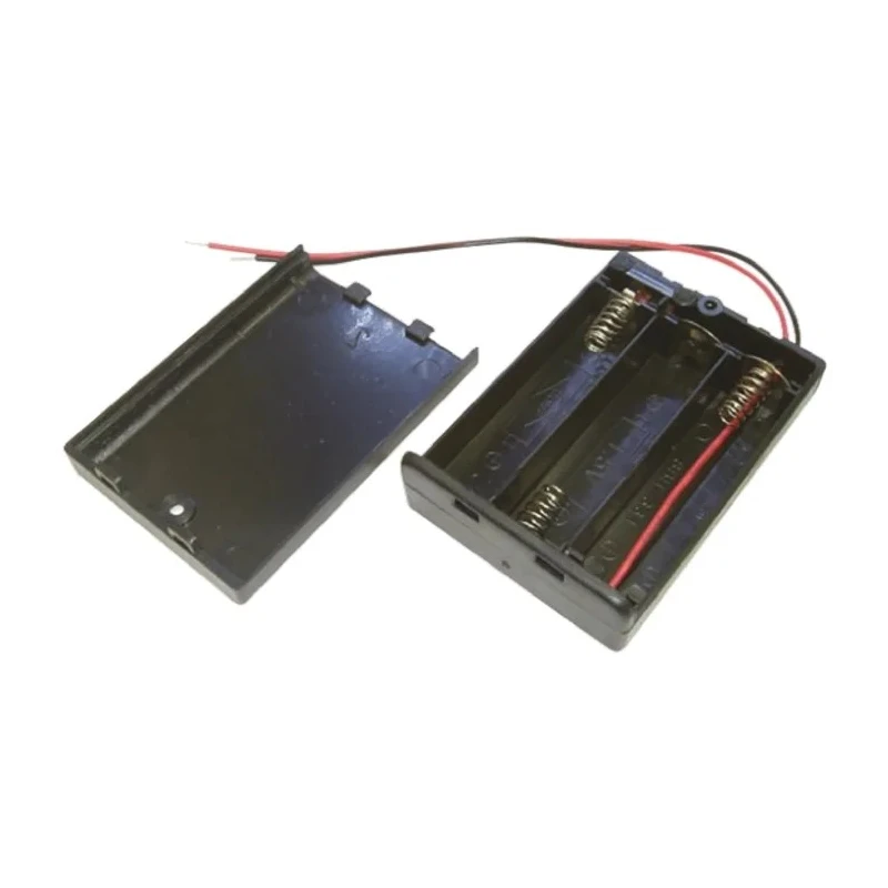 Aiko Denshi AA Battery Holder Coil Spring with ON/OFF Switch 3 Cells ABS Body SBH-331AS