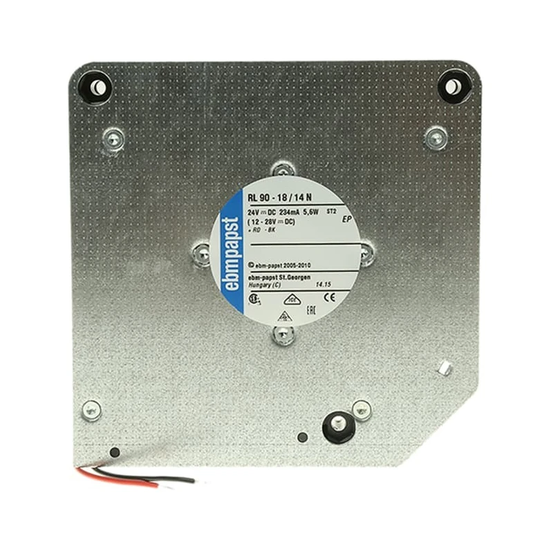 ebm-papst RL 90 N Series Centrifugal Fan 24V DC, 40 m³/h Airflow, 2500 RPM Speed, 120.6 x 120.6 x 37.3 mm RL90-18/14N