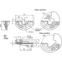 Southco Zinc Plated Steel Concealed Hinge Screw Fixing 38.5 mm x 76 mm x 5 mm R6-21-11