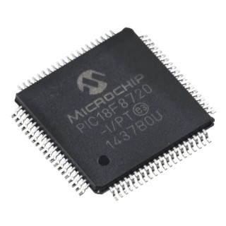 Microchip 8-bit PIC18F Microcontroller 1.024MB Flash 128kB RAM 25MHz 80-Pin TQFP PIC18F8720-I/PT