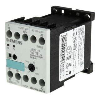 Siemens 3RP2005 Series DIN Rail Timer Relay, 1-Contact, SPDT, 24 V dc 110 V ac 24 V ac 240 V ac, 0.05 to 100 h 3RP2025-1AP30