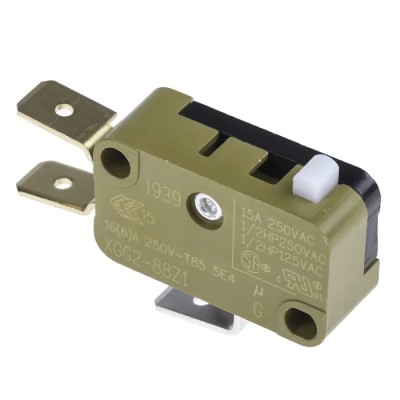 Saia-Burgess Button Micro Switch with Tab Terminal, 16A, 250 V AC, SPDT Contact Configuration, IP40 Protection XGG2-88Z1