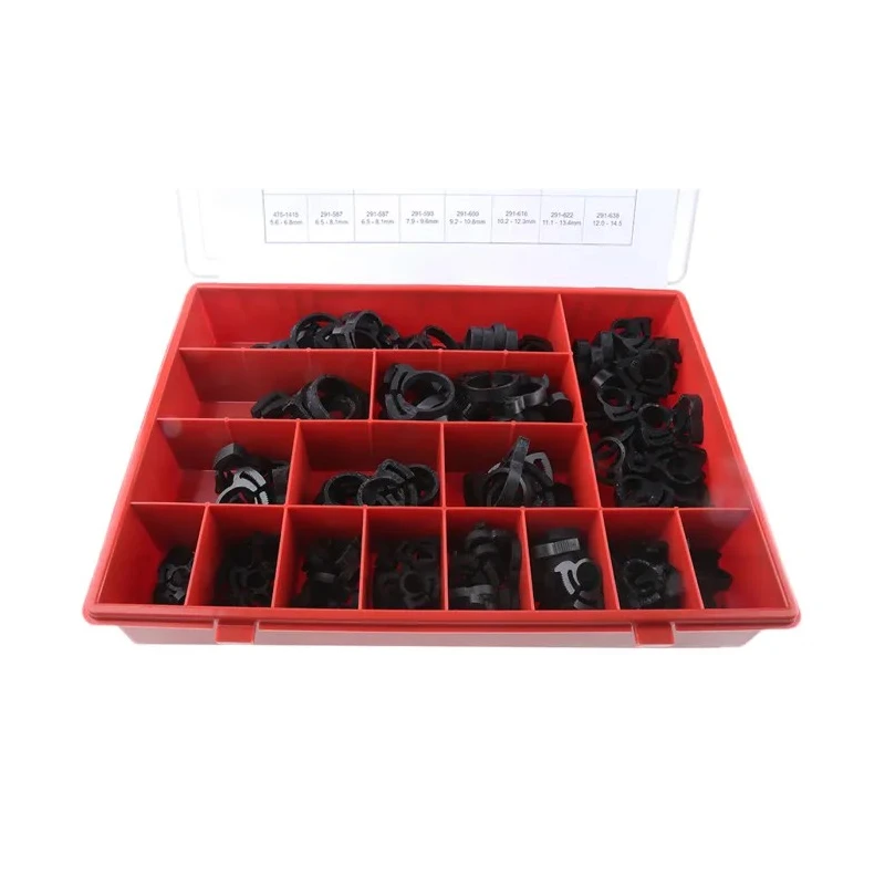RS PRO 200 Piece Nylon Hose Clip Kit Corrosion Resistant Plastic Clips Sizes 5.6mm to 30.4mm 473-0963