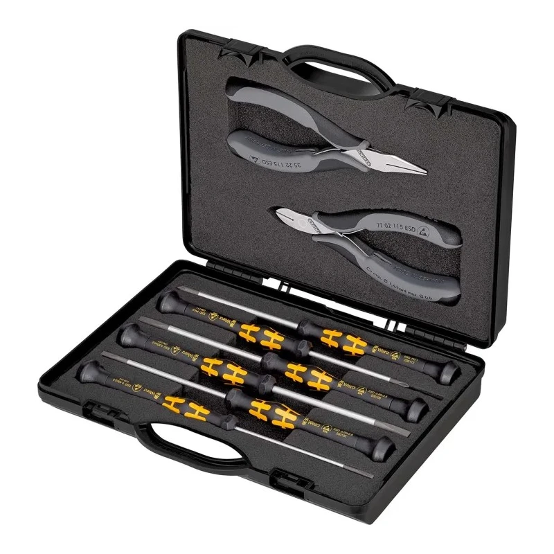 Knipex 8 Piece Electronics Tool Case with Case 00 20 18 ESD