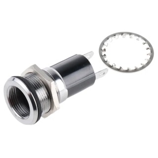 Dialight Indicator Bulb Holder Panel Mount Nickel Plated Brass Body Water Sealed 6 to 120 Vac/dc 095-0410-09-303