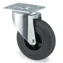 Tente Industrial Swivel Castor with Rubber Wheel 200 mm Diameter, 205 kg Load Capacity, Roller Bearing Hub 3470PVR200P63PAF