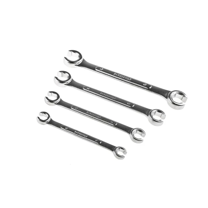 RS PRO 4-Piece Flare Nut Spanner Set 9x10 mm, 11x12 mm, 13x14 mm, 15x17 mm, Chrome Vanadium Steel 480-6824