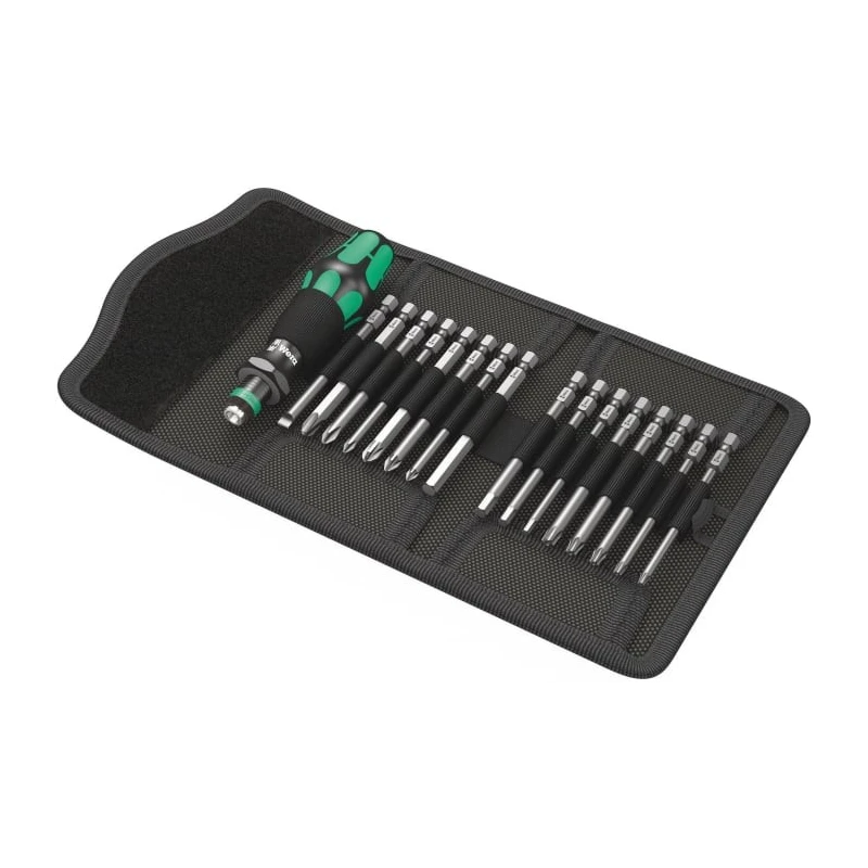 Wera Torx BO Interchangeable Standard Screwdriver Set, 17-Piece, Ergonomic Kraftform Handle, Rapidaptor 05059295001