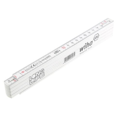 Wiha 2 m Plastic Folding Ruler Metric, Glass-Reinforced Polyamide, CE Certified 27057