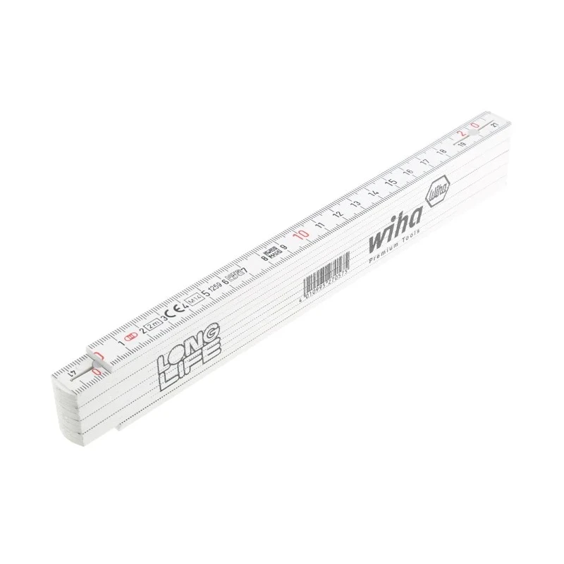 Wiha 2 m Plastic Folding Ruler Metric, Glass-Reinforced Polyamide, CE Certified 27057