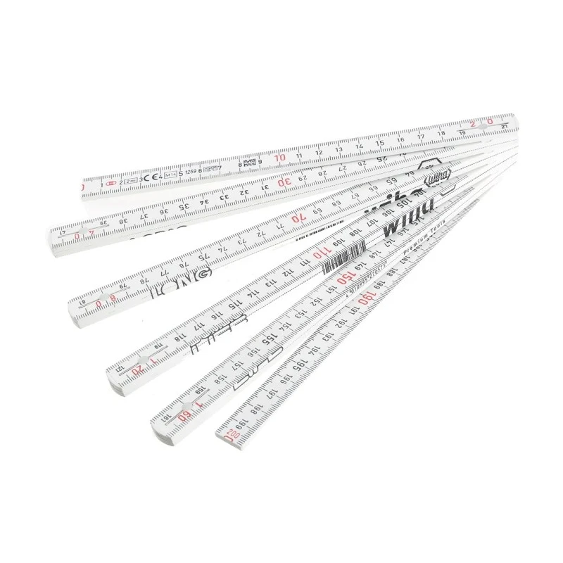 Wiha 2 m Plastic Folding Ruler Metric, Glass-Reinforced Polyamide, CE Certified 27057