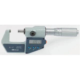 Mitutoyo External Micrometre, Digital, Imperial & Metric, 0-25 mm Measurement Range, 0.00005 in Resolution 293-334-30