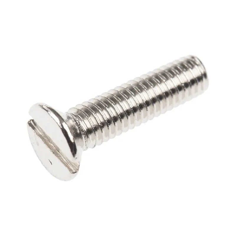 RS PRO Slot Countersunk Brass Machine Screw M3 12 mm Nickel Finish 482-9192