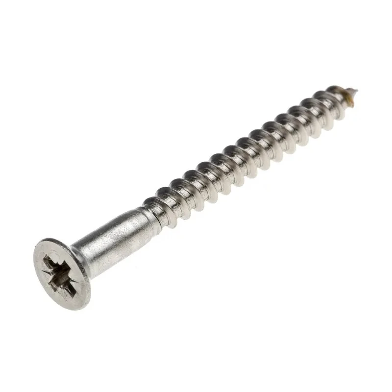 RS PRO Pozidriv Countersunk Stainless Steel Wood Screw, Plain Finish, Metric Thread 50 mm Length 483-3208
