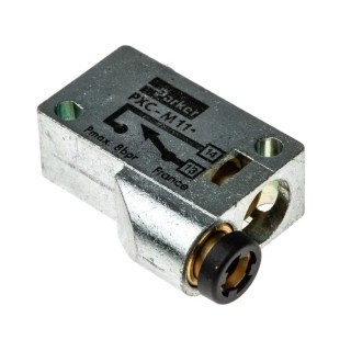 Parker Plunger Pneumatic Manual Control Valve PXC Series, G 4 mm, 3/2 Ports, 8 bar, Metal Body PXC-M111