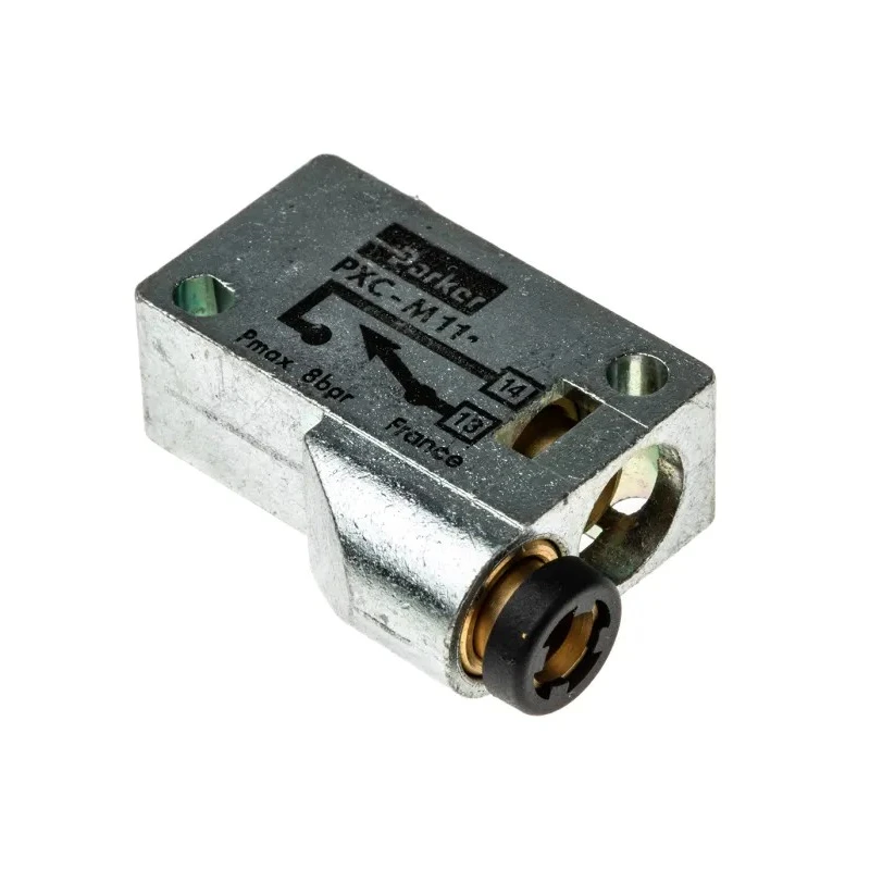 Parker Plunger Pneumatic Manual Control Valve PXC Series, G 4 mm, 3/2 Ports, 8 bar, Metal Body PXC-M111