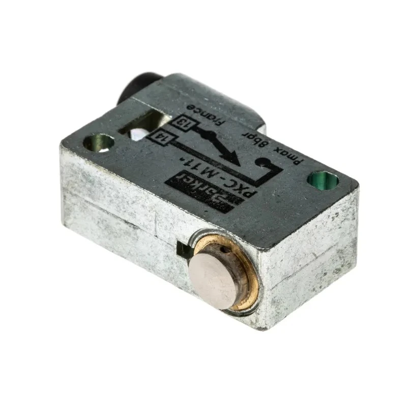 Parker Plunger Pneumatic Manual Control Valve PXC Series, G 4 mm, 3/2 Ports, 8 bar, Metal Body PXC-M111