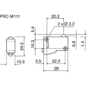 Parker Plunger Pneumatic Manual Control Valve PXC Series, G 4 mm, 3/2 Ports, 8 bar, Metal Body PXC-M111