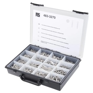 RS PRO Stainless Steel 1250 Piece Pozidriv and Slot Drive Wood Screw Bolt Kit 483-3270