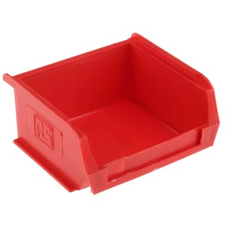 RS PRO Polypropylene Storage Bin, 90 mm x 100 mm x 50 mm, Red 484-3974