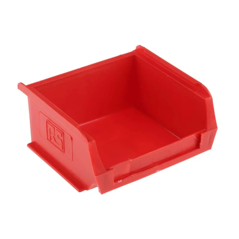 RS PRO Polypropylene Storage Bin, 90 mm x 100 mm x 50 mm, Red 484-3974