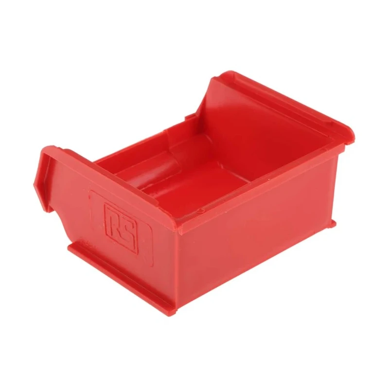 RS PRO Polypropylene Storage Bin, 90 mm x 100 mm x 50 mm, Red 484-3974