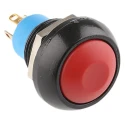 APEM IP Series Momentary Push Button Switch, Panel Mount, Red Actuator, 12.9 mm Cutout, SPDT, IP67, 50 V dc 48 V ac IPR5SAD6