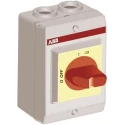 ABB 3-Pole Isolator Switch IP65, 32A, 7.5 kW, 690V AC, Screw Terminal, Red Handle OTP Series 