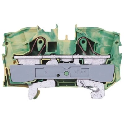 WAGO 2016 Series Earth Terminal Block Green Yellow 16mm² 1-Level Cage Clamp IECEx/ATEX 2016-1207