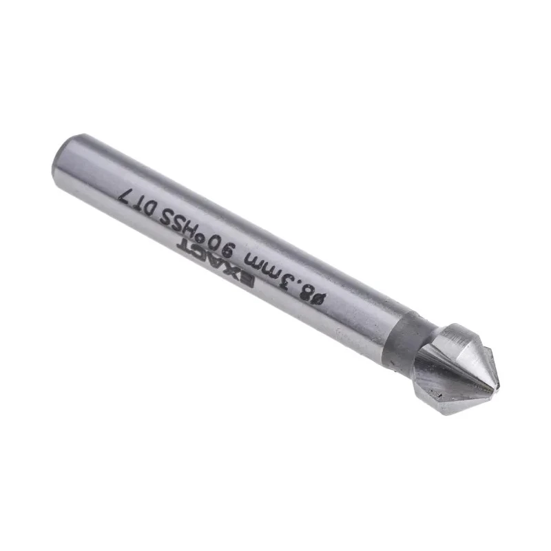 EXACT High Speed Steel Countersink Drill Bit 8.3 mm Head Diameter, 3 Flutes, 90° Angle, 50 mm Length, DIN 335 Standard 05510