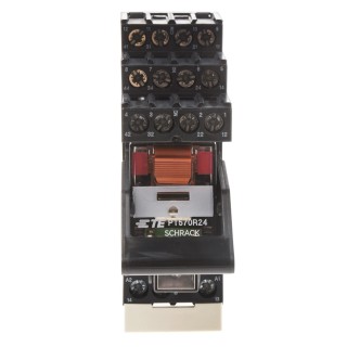 TE Connectivity DIN Rail Power Relay 24V AC Coil, 6A Switching Current, 4PDT PT5L7RC4 1-1415535-1