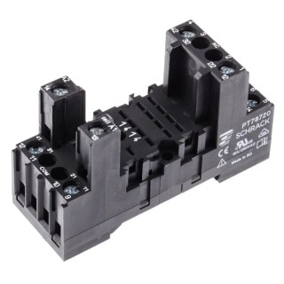 TE Connectivity 14 Way 240V AC DIN Rail PCB Solder Relay Socket PT78720 6-1415034-1